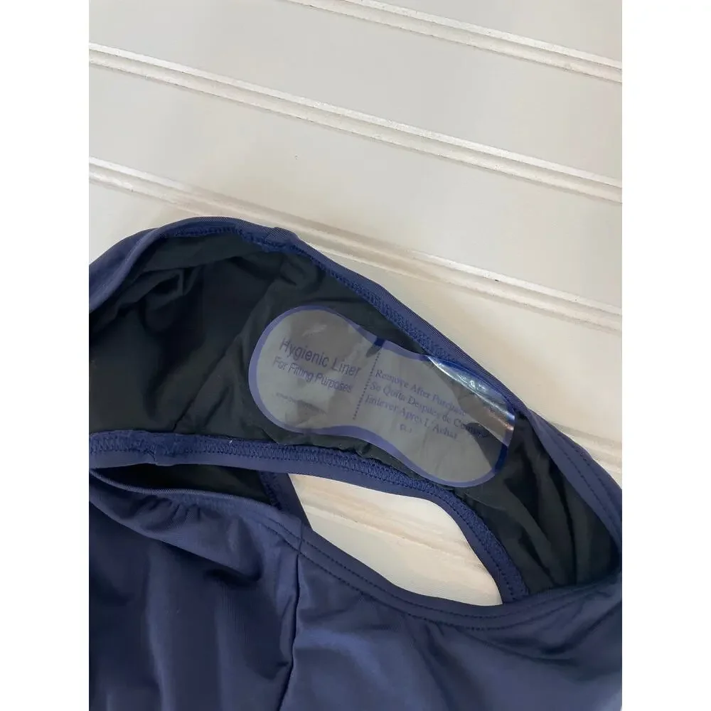 NWOT Michael Kors One Piece Bathing Suit Navy Blue Padded 1 PC Swimsuit Size S